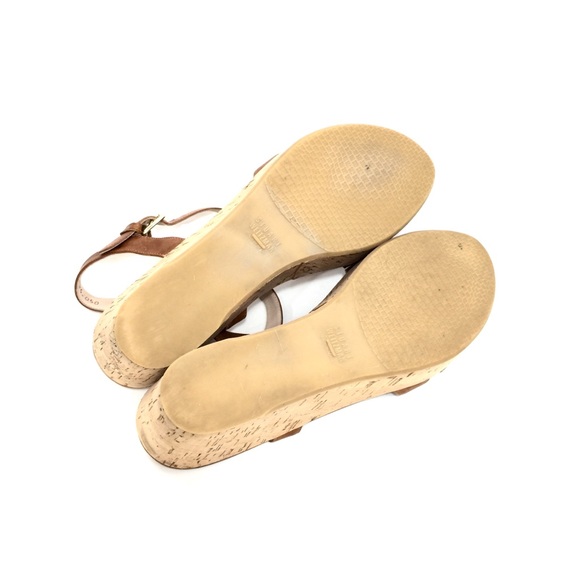 Stuart Weitzman Cognac Leather Cork Platform Wedge - Picture 12 of 12